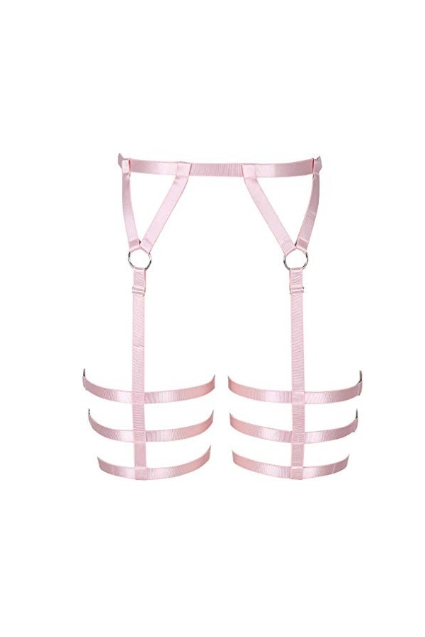 Harnais de jambe punk pour femme - Porte-jarretelles - Bas de corps - Lingerie Harajuku gothique pour Halloween, danse, club,