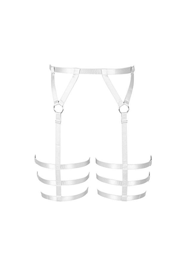 Harnais de jambe punk pour femme - Porte-jarretelles - Bas de corps - Lingerie Harajuku gothique pour Halloween, danse, club,