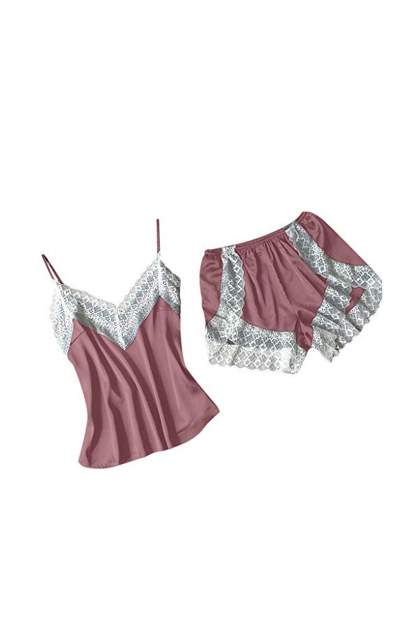 liaddkv Lot de 2 sous-vêtements pour femme sexy robe de nuit pour pyjama, lingerie string ouvert, Rouge pastèque, S