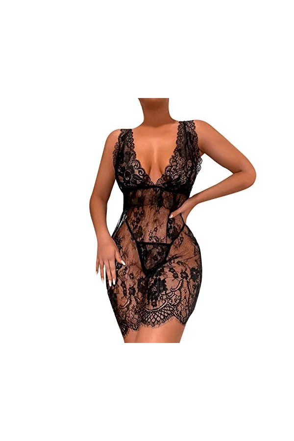 liaddkv Ensemble de lingerie sexy pour femme - Jeu de rôle - Ensemble de lingerie sexy - Pour femme - Rouge à carreaux - Dent