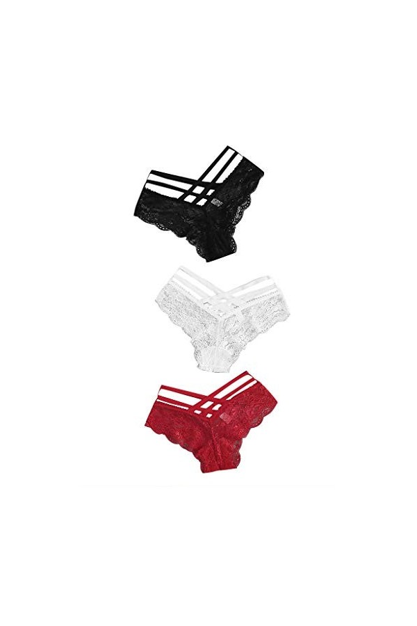 PANPANY Culottes pour Femme Multipack Dentelle Confortables Tanga Soutien-Gorge Multicolore Femme Slips sans Couture Culotte 