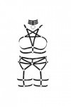 Harnais de corps pour femme - Motif pentagramme - Grande taille - Ensemble de soutien-gorge, bas, jarretelles élastiques, got