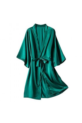 IQYU Ensemble lingerie sexy pour femme - Robe de nuit sexy en satin de soie - Sous-vêtements sexy - Rouge, vert, M