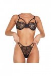 sous-Vetements Femme Dentelle Lingerie Sexy Ensemble 2 Pièce Ensemble Soutien Gorge et String Sexy Vêtements De Nuit Erotique