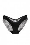 WhOpro Lingerie Arrière Ouvert Culotte en Coton Sans Couture Culotte Creuse Sous-vêtements Vernis Lingerie Sexy, Noir , L