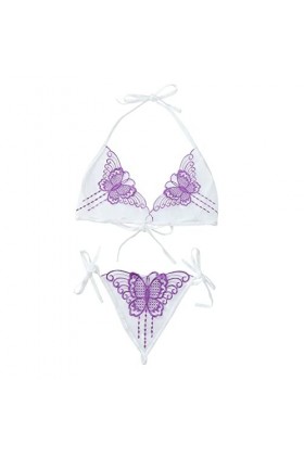 UOWEG Ensemble de Lingerie Sexy Dentelle Réglable Dentelle Papillon Broderie G-String Pantalons Ensemble de 2 Pièces Sexy Sou