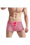 BreakEgg String en dentelle pour homme - Taille basse - Sous-vêtements sexy pour homme - Lingerie de nuit bombée sur le devan