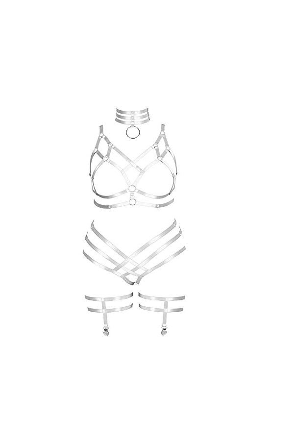 Femmes Bretelles Soutien - Gorge Mode Oversize Cage Soutien - Gorge Encolure Bas Garter Set Punk Gothique Halloween Dance Cos