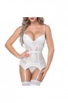 Femmes Sexy Lingerie Bandage Moulante Nuisette Sexy G-String Ensemble Bretelles Reglables Dentelle Vêtements De Nuit sous-vêt