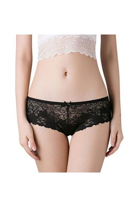 UOWEG Sexy Thong Culottes Mots Briefs Dentelle Femmes Pantalon sous-vêtements Bragas Thong Lace Lingerie Set Black, One Size