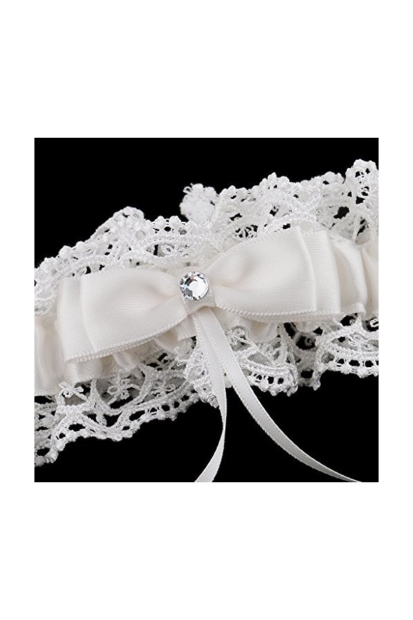 Jarretière de mariée, porte-jarretelles en dentelle avec nœud en cristal, accessoires à ponts, ceinture de jambe en dentelle,