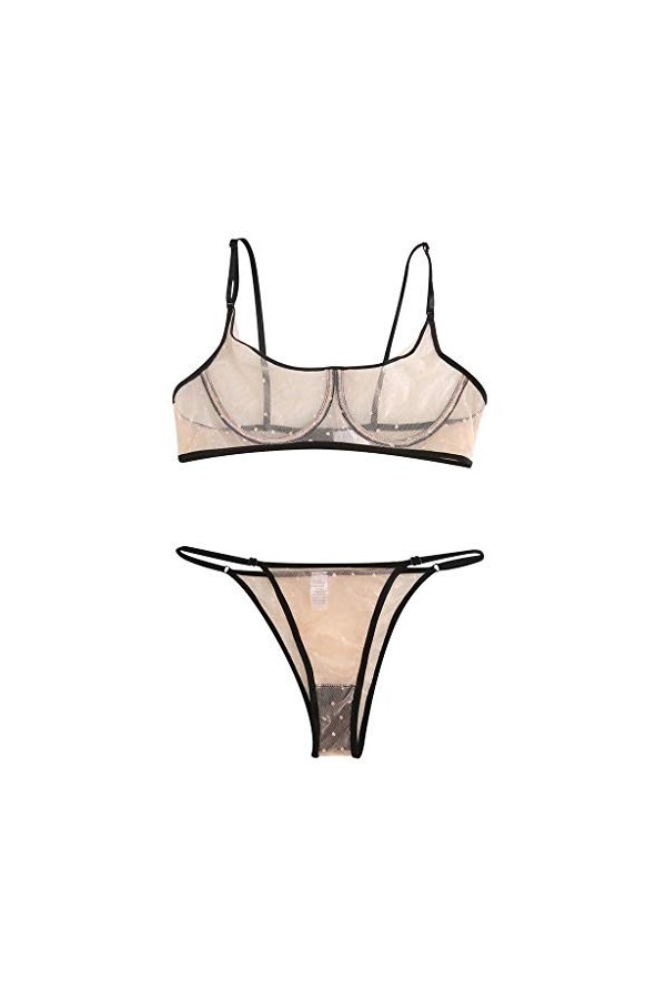 Vêtements De Nuit Femme Sexy Lingerie Sexy Ensemble 2 Pièce sous-Vetements Erotique Ensemble Soutien Gorge et String Dentelle