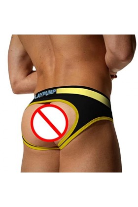 2022 Sous-vêtements pour homme Tanga Sous-vêtements No Physical Lines Sous-vêtements de sport en soie pour homme, jaune, M