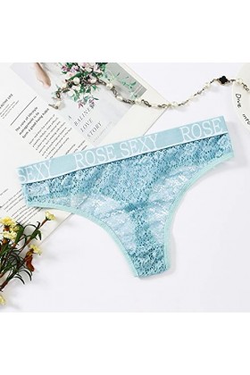 NJGRAE Femme Culottes et Slips Femmes Maille nUD brodé Dentelle Transparent String Sexy sous-vêtements Dos Pansement évider 