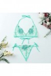 UOWEG Ensemble de lingerie sexy en dentelle réglable pour femme - Broderie florale - 2 pièces - Soutien-gorge sexy et culotte