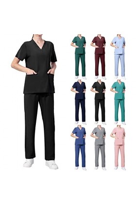 Gefomuofe Ensemble unisexe à enfiler et pantalon à enfiler - Blouson à enfiler - Avec pantalon - Bleu, Marine, XL