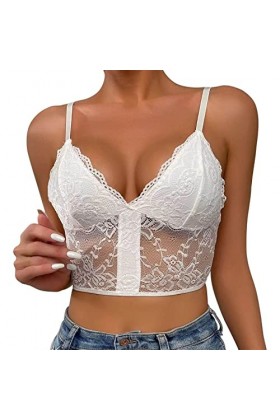 Eva Lingerie Européenne et Américaine Dentelle Vêtements Femme Court Nombril Exposé Sexy Haut Intérieur et Extérieur Montrer 