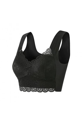 Soutien-gorge en dentelle noir pour femme - Grande taille - Sous-vêtements sexy - Grand soutien-gorge tubulaire - Soutien-gor