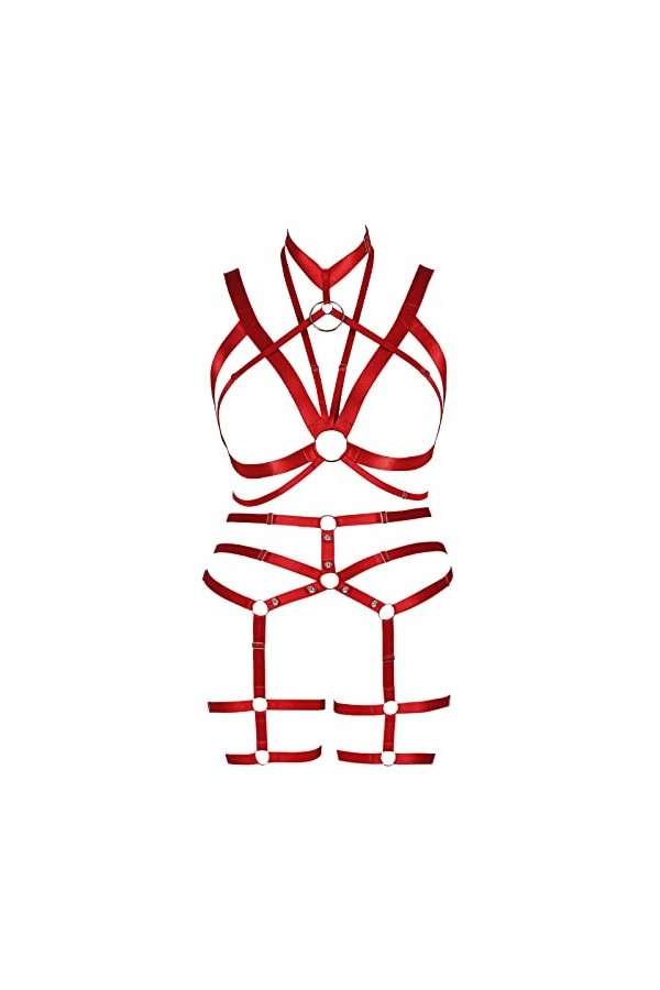 Femmes Corset Mode Soutien - Gorge Grande Cage décolleté Bas Garter Set Punk Gothique Carnaval Dance Costume 1 Noir 