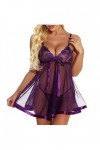Nuisette Sexy Femme Érotique Slutty Hot Nuisette Mini Robe Ouverte Teddy Erothique Ensemble Sensuelle Night Wear Dentelle Nui