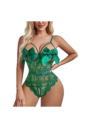 Lingerie sexy pour femme - Soutien-gorge - Lingerie amusante en dentelle - Dos nu - Coupe moulante - Sans détachement - Body 