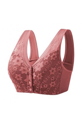 Lingerie Sexy Femme Body Dentelle sous Hot Womens No Steel Ring Front Close Bra T Back Plus Size Soutien-Gorge sans Doublure 