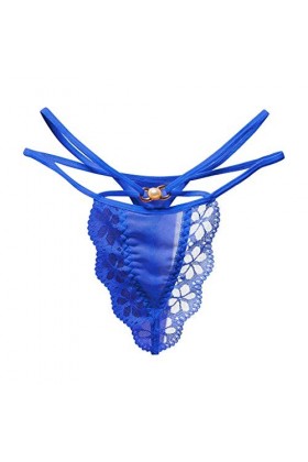 UOWEG sous-vêtements Thong Pants Briefs Sexy Ladies Femmes Thong Dentelle Culottes Lingerie Déchirable Blue, One Size 