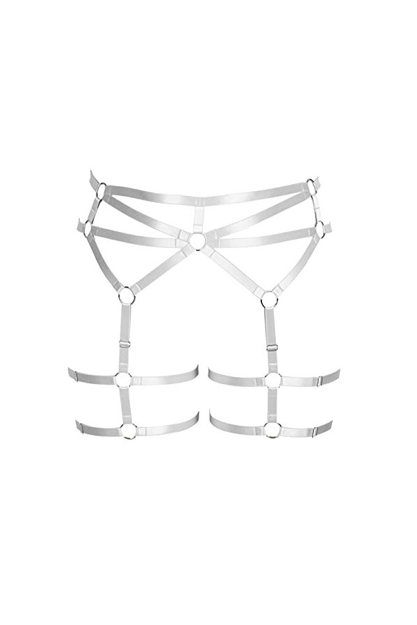 BBOHSS Body Harness Plus Size Punk Jarretière de jambe Lingerie Cuisse Bas gothique Carnival Accessoires 12 couleurs, noir a,