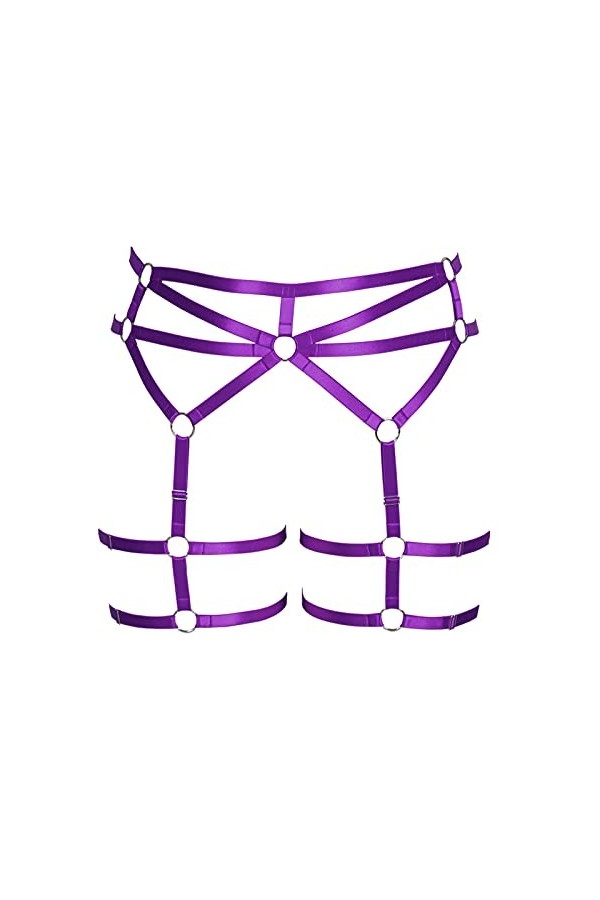 BBOHSS Body Harness Plus Size Punk Jarretière de jambe Lingerie Cuisse Bas gothique Carnival Accessoires 12 couleurs, noir a,
