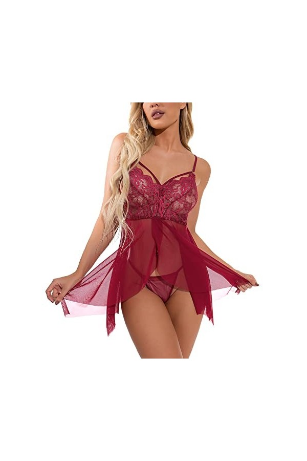 Lingerie sexy pour femme - Soutien-gorge - Grande taille - En dentelle - Évider - Mince - Sexy - tempérament - Lingerie pour 