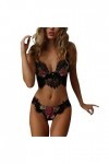 Lingerie Sexy Ensemble Femme Erotique Vêtements De Nuit Dentelle sous-Vetements 2 Pièce Ensemble Soutien Gorge et String Sexy