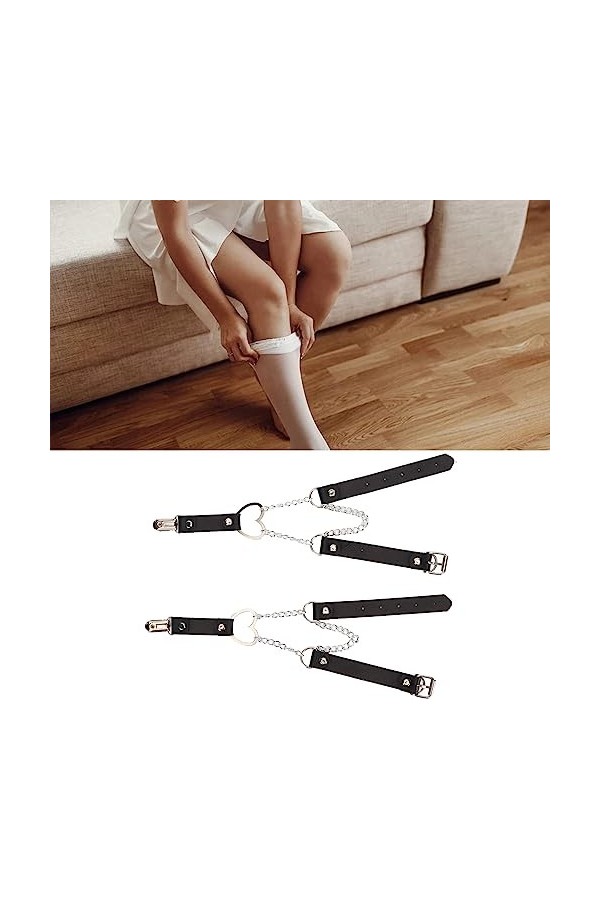 Jarretière de Cuisse, 2 Pièces Réglables pour éviter les Chutes PU Métal à la Mode Jarretière de Cuisse avec Clip pour Cospla