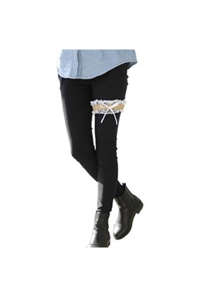 Colcolo Accessoires de Mariage de Bande de Jambe de Jarretière de Jarretière Nuptiale, Faits de Jute Dentelle