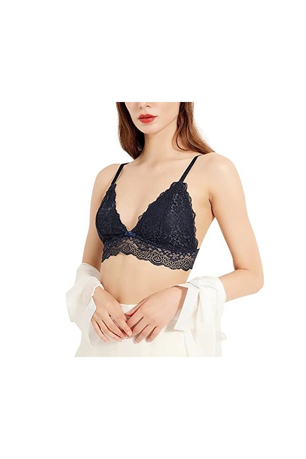 Lingerie Femme Sexy Ensemble Homme Sexy Hot y*2k Bralette en Dentelle avec rallonges Fine Sangle réglable Non rembourrée Sexy