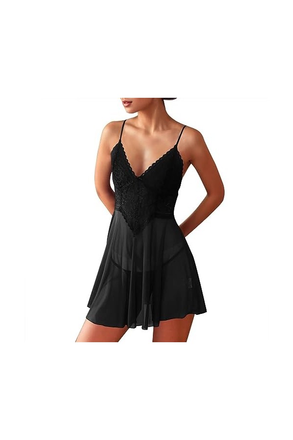 Lingerie Erothique Sexy Slutty Hot Body Nuisette Sissy Érotique Teddy Nuisette Mini Robe See Through Mini Short Push Up Linge