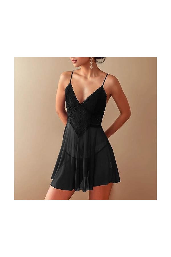 Lingerie Erothique Sexy Slutty Hot Body Nuisette Sissy Érotique Teddy Nuisette Mini Robe See Through Mini Short Push Up Linge