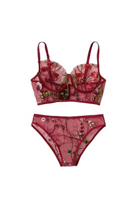 Vêtements De Nuit Femme 2 Pièce Ensemble Soutien Gorge et String Erotique sous-Vetements Sexy Lingerie Sexy Ensemble Dentelle