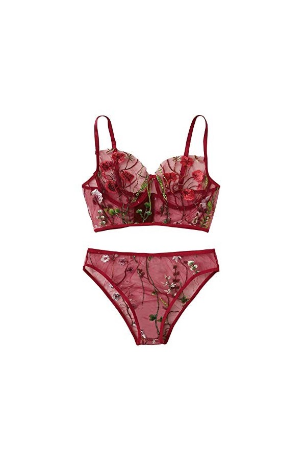 Vêtements De Nuit Femme 2 Pièce Ensemble Soutien Gorge et String Erotique sous-Vetements Sexy Lingerie Sexy Ensemble Dentelle