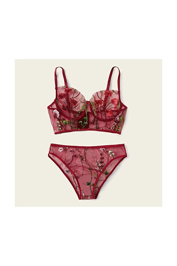 Vêtements De Nuit Femme 2 Pièce Ensemble Soutien Gorge et String Erotique sous-Vetements Sexy Lingerie Sexy Ensemble Dentelle