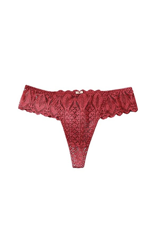 LDadgf Femmes Dentelle Sexy Creux Sous-vêtements Dos Taille Moyenne Taille Haute Creux Respirant Élargi Ceinture Culotte Culo