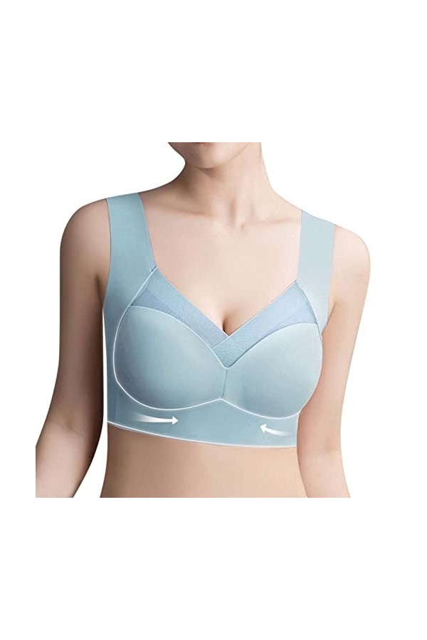 HANXIULIN Soutien-gorge balconnet pour femme - Sans armatures - Grande taille - Coupe confortable - Bustier - Lingerie - Bust