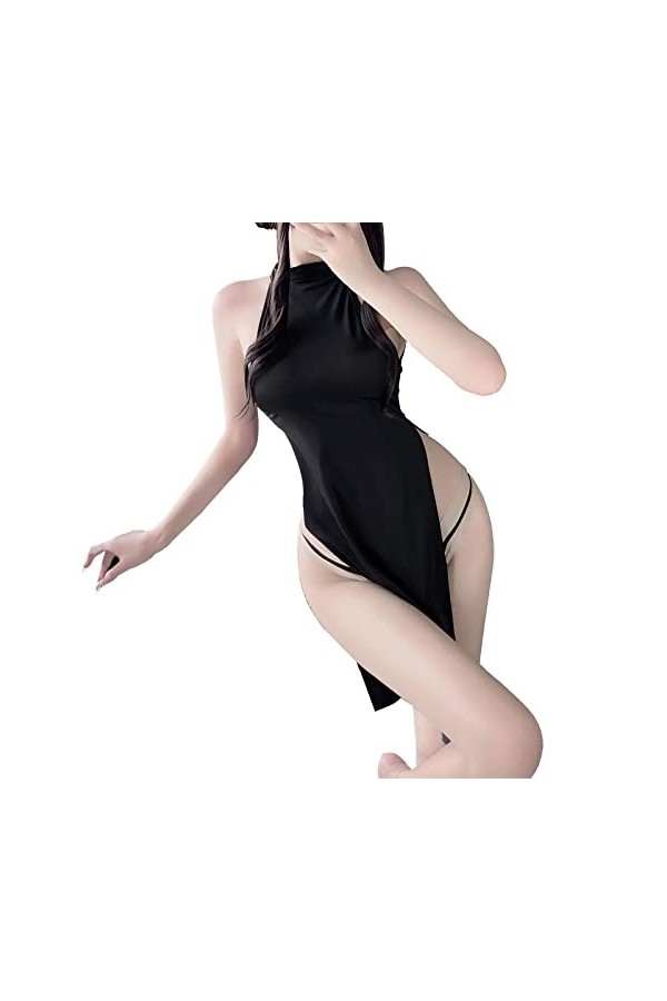 Lingerie Femme Sexy Ensemble Homme Sexy Hot y*2k Lingerie Sexy pour Femmes Cheongsam Split Longue Jupe Hanches Pyjamas Plus L