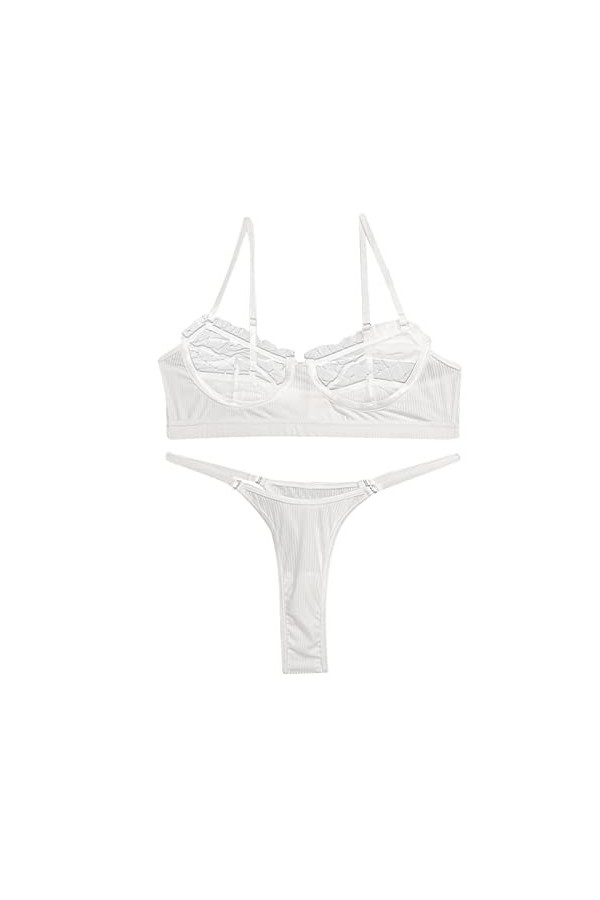 Ensemble Soutien Gorge et String Femme 2 Pièce Vêtements De Nuit Erotique sous-Vetements Dentelle Lingerie Sexy Ensemble Sexy