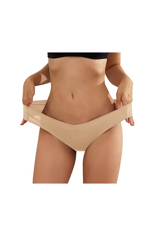 Culottes pour Femme Couleur Unie Pantalons Triangle Stretch Slips en Pur Coton et Soie Shorts Taille Haute Coquine Hot Absorb