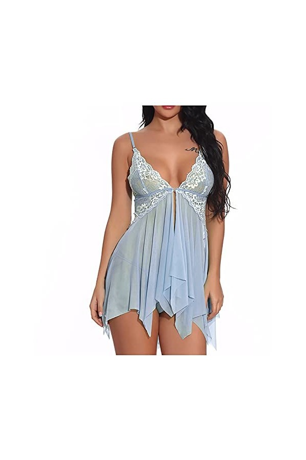 Générique Chemises De Nuit Sexy Femme sous-VêTements Amusants pour Femme Sexy Dentelle Maille Voir à Travers Les sous-VêTemen