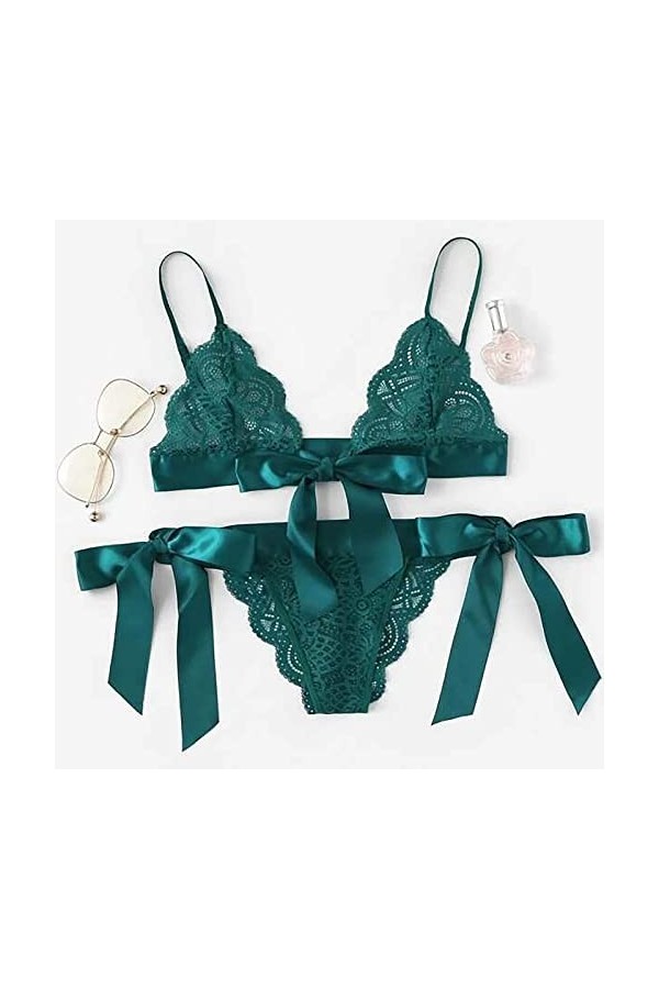 Lingerie Erothique Sexy, Femme avec Nœud Papillon en Trois Points Et Combinaison Deux Pièces Fendue Body Sexy Érotique Mini J