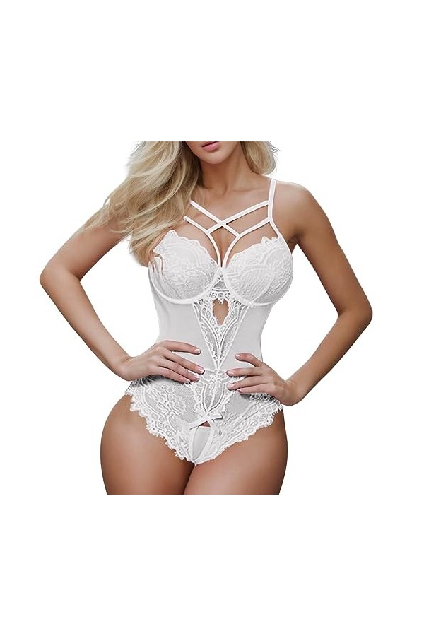Lingerie Femme Ensemble, Ensemble de Lingerie pour Femmes avec Porte-Jarretelles Soutien-Gorge Sexy et Culotte en Dentelle Li