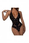 Générique Lingerie Sexy, Femme Nuit Lace Hollow Halter Strap See-Through Nuisette Pyjama String Sexy Hot Lingerie De Pute Ouv