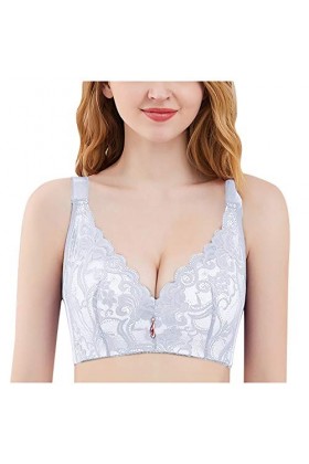 liaddkv Femmes Sans Anneau en Acier Grande Boucle Beau Dos Mince Sexy Sous-Vêtements Petit Bustier, Blanc., 44D
