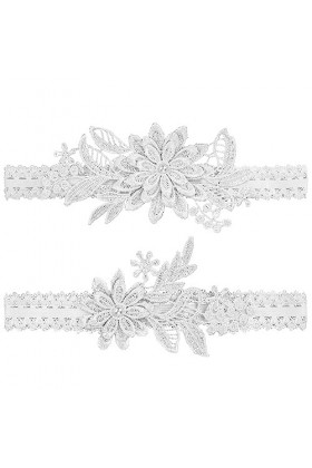 Lot de 2 jarretières de mariage, jarretières de mariage, jarretières pour mariées, femmes, jarretières en dentelle, faites à 